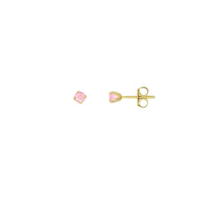 Brinco Pedrinha Cristal Rosa Claro-2mm