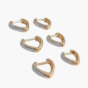 Argola Click Trio Coração Com Detalhe em Ródio