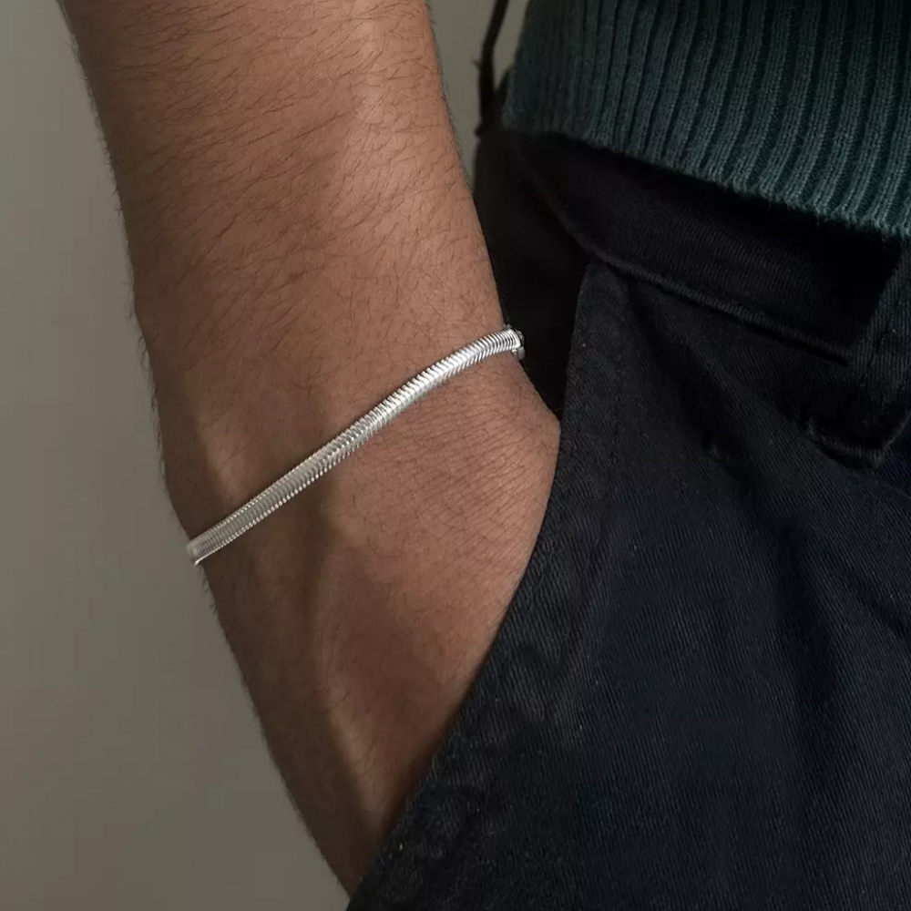 Pulseira Lacraia Prata 925 5mm-20cm - Imagem 3