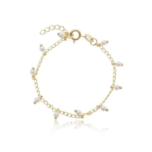 Pulseira Infantil Pingente e Pérolas