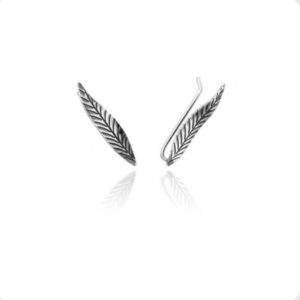 Brinco Ear Cuff Folha Prata 925-2cm