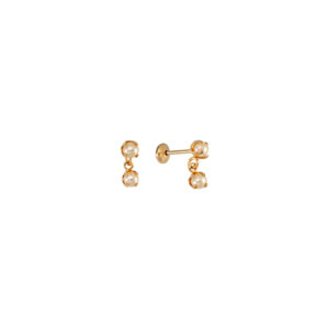 Brinco Duas Mini Pérolas-1cm-Tarraxa Baby