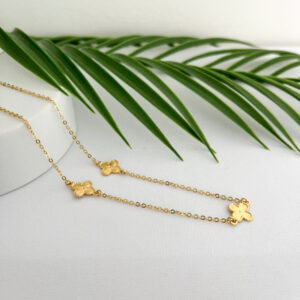 Colar Trevo Dourado-45cm