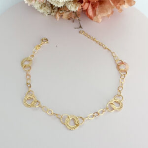 Pulseira Elos com Circulos Vazadinho-22cm